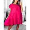 Šaty letní oversize krátký rukáv dámské (S/M ONE SIZE) ITALSKÁ MÓDA IMWB23340/DU (Velikost S/M/L, Barva béžová)
