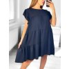 Šaty letní oversize krátký rukáv dámské (S/M ONE SIZE) ITALSKÁ MÓDA IMWB23340/DU (Velikost S/M/L, Barva béžová)