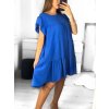 Šaty letní oversize krátký rukáv dámské (S/M ONE SIZE) ITALSKÁ MÓDA IMWB23340/DU (Velikost S/M/L, Barva béžová)