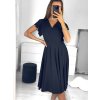 Šaty letní krátký rukáv dámské (S/M ONE SIZE) ITALSKÁ MÓDA IMM23M5471/DU (Velikost S/M/L, Barva Černá)