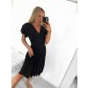Šaty letní krátký rukáv dámské (S/M ONE SIZE) ITALSKÁ MÓDA IMM23M5471/DU (Velikost S/M/L, Barva Černá)