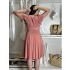 Šaty letní krátký rukáv dámské (S/M ONE SIZE) ITALSKÁ MÓDA IMM23M5471/DU (Velikost S/M/L, Barva Černá)