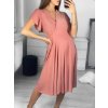 Šaty elegantní letní krátký rukáv dámské (S/M ONE SIZE) ITALSKÁ MÓDA IMWGB231614/DU (Velikost S/M/L, Barva Černá)