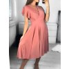 Šaty elegantní letní krátký rukáv dámské (S/M ONE SIZE) ITALSKÁ MÓDA IMWGB231614/DU (Velikost S/M/L, Barva Černá)