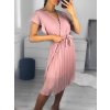Šaty letní plisované krátký rukáv dámské (S/M ONE SIZE) ITALSKÁ MÓDA IM323355/DU (Velikost S/M/L, Barva Černá)