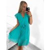 Šaty letní plisované krátký rukáv dámské (S/M ONE SIZE) ITALSKÁ MÓDA IM323355/DU (Velikost S/M/L, Barva Černá)