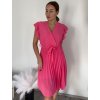 Šaty letní plisované krátký rukáv dámské (S/M ONE SIZE) ITALSKÁ MÓDA IM323355/DU (Velikost S/M/L, Barva Černá)