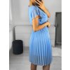 Šaty letní plisované krátký rukáv dámské (S/M ONE SIZE) ITALSKÁ MÓDA IM323355/DU (Velikost S/M/L, Barva Černá)