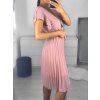 Šaty letní plisované krátký rukáv dámské (S/M ONE SIZE) ITALSKÁ MÓDA IM323355/DU (Velikost S/M/L, Barva Černá)