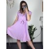 Šaty letní plisované krátký rukáv dámské (S/M ONE SIZE) ITALSKÁ MÓDA IM323355/DU (Velikost S/M/L, Barva Černá)