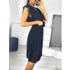 Šaty letní plisované krátký rukáv dámské (S/M ONE SIZE) ITALSKÁ MÓDA IM323355/DU (Velikost S/M/L, Barva Černá)
