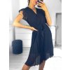 Šaty letní plisované krátký rukáv dámské (S/M ONE SIZE) ITALSKÁ MÓDA IM323355/DU (Velikost S/M/L, Barva Černá)