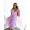 Šaty letní plisované krátký rukáv dámské (S/M ONE SIZE) ITALSKÁ MÓDA IM323355/DU (Velikost S/M/L, Barva Černá)