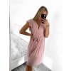 Šaty letní plisované krátký rukáv dámské (S/M ONE SIZE) ITALSKÁ MÓDA IM323355/DU (Velikost S/M/L, Barva Černá)