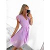 Šaty letní plisované krátký rukáv dámské (S/M ONE SIZE) ITALSKÁ MÓDA IM323355/DU (Velikost S/M/L, Barva Černá)