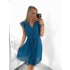 Šaty letní plisované krátký rukáv dámské (S/M ONE SIZE) ITALSKÁ MÓDA IM323355/DU (Velikost S/M/L, Barva Černá)