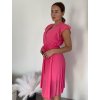 Šaty letní plisované krátký rukáv dámské (S/M ONE SIZE) ITALSKÁ MÓDA IM323355/DU (Velikost S/M/L, Barva Černá)