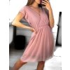 Šaty letní šifonové krátký rukáv dámské (S/M ONE SIZE) ITALSKÁ MÓDA IM323356/DU (Velikost S/M/L, Barva modrá královská)