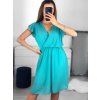Šaty letní šifonové krátký rukáv dámské (S/M ONE SIZE) ITALSKÁ MÓDA IM323356/DU (Velikost S/M/L, Barva modrá královská)