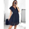 Šaty letní šifonové krátký rukáv dámské (S/M ONE SIZE) ITALSKÁ MÓDA IM323356/DU (Velikost S/M/L, Barva modrá královská)