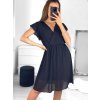 Šaty letní šifonové krátký rukáv dámské (S/M ONE SIZE) ITALSKÁ MÓDA IM323356/DU (Velikost S/M/L, Barva modrá královská)