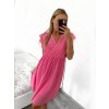 Šaty letní šifonové krátký rukáv dámské (S/M ONE SIZE) ITALSKÁ MÓDA IM323356/DU (Velikost S/M/L, Barva modrá královská)