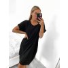 Šaty letní šifonové krátký rukáv dámské (S/M ONE SIZE) ITALSKÁ MÓDA IM323356/DU (Velikost S/M/L, Barva modrá královská)