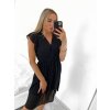 Šaty letní šifonové krátký rukáv dámské (S/M ONE SIZE) ITALSKÁ MÓDA IM323356/DU (Velikost S/M/L, Barva modrá královská)