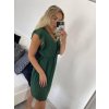 Šaty letní šifonové krátký rukáv dámské (S/M ONE SIZE) ITALSKÁ MÓDA IM323356/DU (Velikost S/M/L, Barva modrá královská)