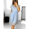 Šaty letní šifonové krátký rukáv dámské (S/M ONE SIZE) ITALSKÁ MÓDA IM323356/DU (Velikost S/M/L, Barva modrá královská)