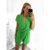 Overal letný krátky rukáv dámsky (S/M ONE SIZE) TALIANSKA MÓDA IMWB23320/DU (Velikost S/M/L, Barva modrá královská)