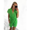 Overal letný krátky rukáv dámsky (S/M ONE SIZE) TALIANSKA MÓDA IMWB23320/DU (Velikost S/M/L, Barva modrá královská)