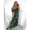 Šaty dlouhé letní carmen přes ramena dámské (S/M ONE SIZE) ITALSKÁ MÓDA IMM23M9550A-1/DU (Velikost S/M/L, Barva zelená)
