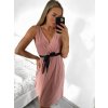 Šaty letní elegantní icecool bez rukávů dámské (S/M ONE SIZE) ITALSKÁ MÓDA IMM23M4443/DU (Velikost S/M/L, Barva béžová)