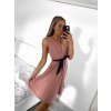 Šaty letní elegantní icecool bez rukávů dámské (S/M ONE SIZE) ITALSKÁ MÓDA IMM23M4443/DU (Velikost S/M/L, Barva béžová)