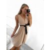 Šaty letní elegantní icecool bez rukávů dámské (S/M ONE SIZE) ITALSKÁ MÓDA IMM23M4443/DU (Velikost S/M/L, Barva béžová)