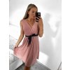 Šaty letní elegantní icecool bez rukávů dámské (S/M ONE SIZE) ITALSKÁ MÓDA IMM23M4443/DU (Velikost S/M/L, Barva béžová)