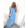 Šaty dlouhé letní bez rukávu dámské (S/M ONE SIZE) ITALSKÁ MÓDA IMWB23364/DU (Velikost S/M/L, Barva béžová)