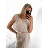 Šaty dlouhé letní bez rukávu dámské (S/M ONE SIZE) ITALSKÁ MÓDA IMWB23364/DU (Velikost S/M/L, Barva béžová)