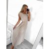 Šaty dlouhé letní bez rukávu dámské (S/M ONE SIZE) ITALSKÁ MÓDA IMWB23364/DU (Velikost S/M/L, Barva béžová)