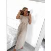 Šaty dlouhé letní bez rukávu dámské (S/M ONE SIZE) ITALSKÁ MÓDA IMWB23364/DU (Velikost S/M/L, Barva béžová)