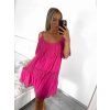 Šaty letní s krajkou na ramínka dámské (S/M ONE SIZE) ITALSKÁ MÓDA IMWB232841/DU (Velikost S/M/L, Barva bílá)