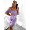 Šaty letní s krajkou na ramínka dámské (S/M ONE SIZE) ITALSKÁ MÓDA IMWB232841/DU (Velikost S/M/L, Barva bílá)