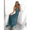 Šaty dlouhé letní na ramínka dámské (S/M ONE SIZE) INDICKÁ MÓDA  IMM23PW5010-3/DU (Velikost S/M/L, Barva modrá)