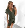 Overal krátký letní krátký rukáv dámský (S/M ONE SIZE) ITALSKÁ MÓDA IM3238106/DU (Velikost S/M/L, Barva Černá)