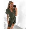 Overal krátký letní krátký rukáv dámský (S/M ONE SIZE) ITALSKÁ MÓDA IM3238106/DU (Velikost S/M/L, Barva Černá)