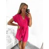 Overal krátký letní krátký rukáv dámský (S/M ONE SIZE) ITALSKÁ MÓDA IM3238106/DU (Velikost S/M/L, Barva Černá)