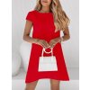 Šaty elegantní letní krátký rukáv dámské (S/M ONE SIZE) ITALSKÁ MÓDA IMD23498/DU (Velikost S/M/L, Barva Černá)