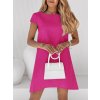 Šaty elegantní letní krátký rukáv dámské (S/M ONE SIZE) ITALSKÁ MÓDA IMD23498/DU (Velikost S/M/L, Barva Černá)