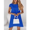 Šaty elegantní letní krátký rukáv dámské (S/M ONE SIZE) ITALSKÁ MÓDA IMD23498/DU (Velikost S/M/L, Barva Černá)